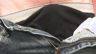 Skinny & handsome senior jerks off his prick after work