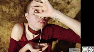 Piss, snatch fucking, & pain on the hard rocks for submissive Brooke Johnson