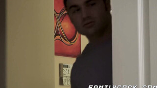 Horny jock hardcore double penetration raw 3way with step daddy