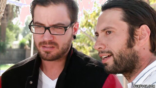 Gang members Double penetration banging bad brunette