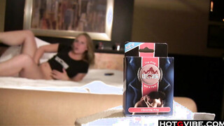 Saucy Babe Stimulates Her Puss With Fingers & A Crafty Toy