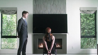 Tied up Ella Hughes is dominated by her master