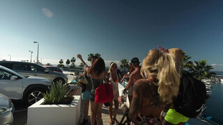 The adventurers all board the Swame Boat!