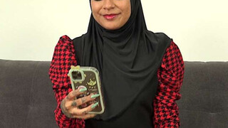 Charming female in hijab had a lot of fun