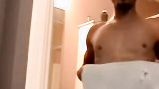 Ebony jock masturbation paused with mature homos blowjob