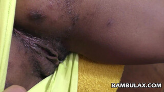 Filthy ebony bitch banged in doggystyle prior to ejaculating inside