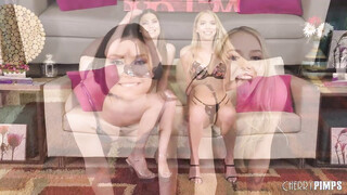 Lily Larimar & Kamryn Jayde are lovemaking on the couch