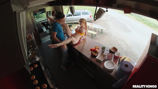 Fucking redhead foodie Scarlett Jones in the food truck