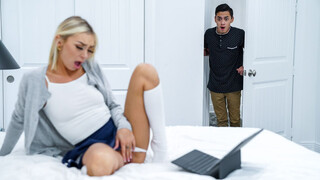 Stepborther catches Chloe Temple watching fauxcest porn, leading to a taboo stepsibling sex