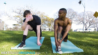 Hot Stud Teaches Black Crush Yoga Poses