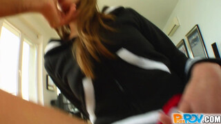 Doggystyle pov with charming looking GF