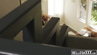 Blonde babe Emma Hix muff licked before sensual fucking