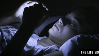 Naughty Sima B uses a handheld light to fuck her twat