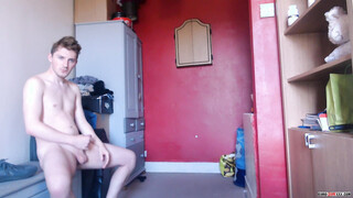 British Chase Parker Shoots His Load After Riding His Dildo