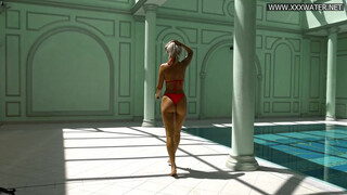 Mary Kalisy hot brunette milf in red lingerie