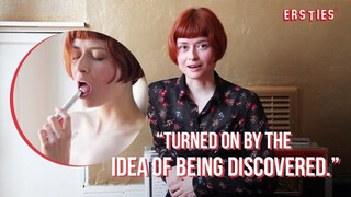 Ersties - Adorable Redhead Enne Puts a Finger Inside Her Twat While Masturbating