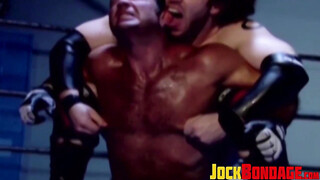 Tattooed hunk c**ed & dominated after losing the match