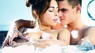 Brunette babe Ally Breelsen's Stomach Covered in Cum