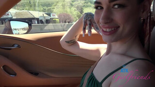 BTS on a date with amateur babe Delilah Day rubbing dick & playing before heading home