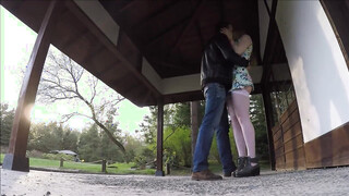 Sweet University Babe Leant On A Tree & Doggystyled