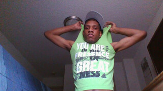 Black Amateur Twink Stroking His Huge Dick