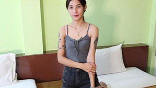 Asian babe Far gets her bushy twat filled with semen