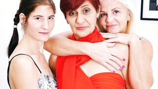 Two matures ladies sharing teen cunt