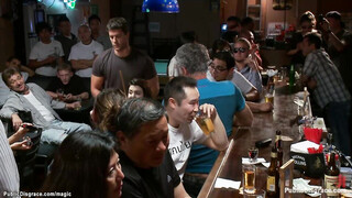 Petite takes big dick in booty in public