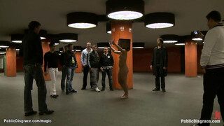 German blond group screwed in public