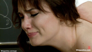 Teacher spanks butt to schoolgirl