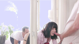 FAMILY STROKES Hot Amber Chase gets stucked & ravaged on the window