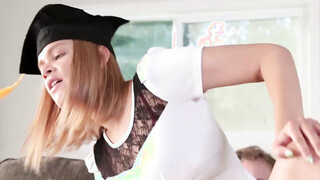 FAMILY STROKES Naughty  Kendall Kross gets her stunning face covered with jizz