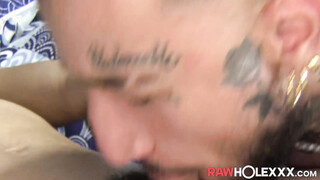 Big dicked stud Tyga deepthroats & barebacks slutty bottom Dali