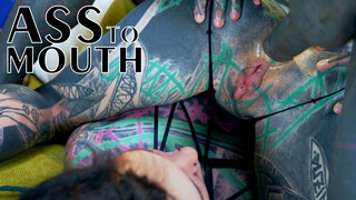 Tattoo Threesome Girls Gape Asses For Tatted Prick