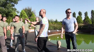 Ass Pumping group sex next to a lake