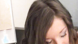 Horny teen deepthroats huge cock before hardcore drilling