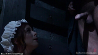 Bound adulteress banged by priest