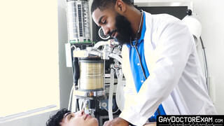 Patient Romeo Rivers gets a protein shot from doc Shadow to solve his assfucking lu