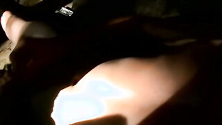 Young amateur with huge cock cums while jerking off solo