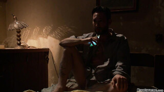 Strapped ebony rough ravaged in bed