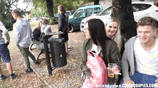 Public Foursome On The Czech Streets