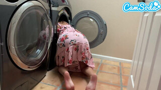 Banged my step-sister while doing laundry