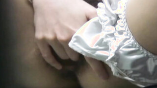 Bushy muff cutie muff plays while kinky voyeur watches