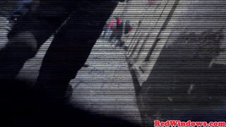 Dutch Hooker In Lingerie Sucks Prick & Gets Jizzed