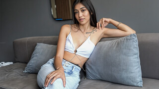 Skinny tart in hot lingerie sucks a huge beefy prick before riding it hard