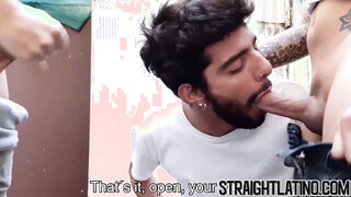 Horny straight jock butt ravaged bareback in passionate 3way