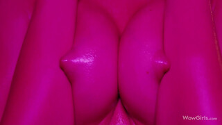 WOWGIRLS Absolutely stunning Ukrainian model Alissa Foxy oiling her tits & nipples while dancing