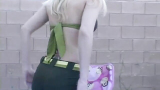 Blonde touches herself in POV solo scene