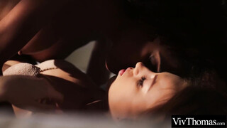 Ebony hot girl follows her lover home & fucks her to orgasm