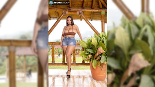 Gorgeous latin Isa Gomez playing with favorite dildo in the mountains